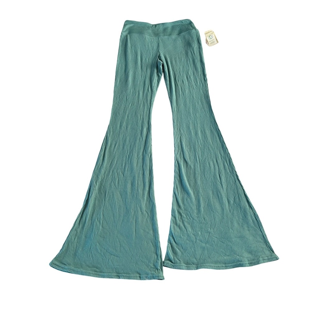 No Boundaries‎ Flare Leggings Women's Size XS (0-2) Green Stretch Pants Soft